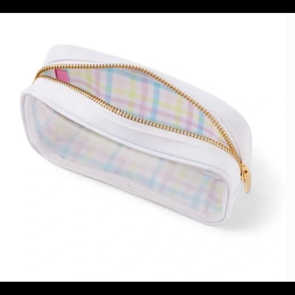 NWOT Stoney Clover Lane x Target Clear Gingham White Small Pouch, NEW NEVER USED